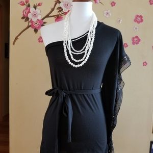 Black one shoulder blouse